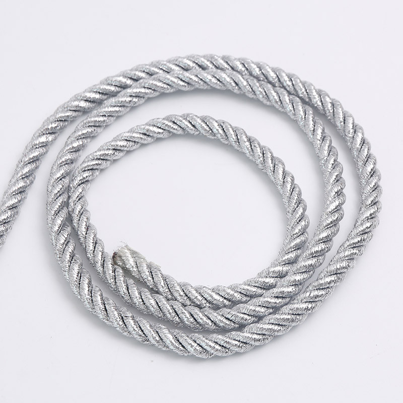 涤棉幔三色三股装饰绳批发50米/条抱枕地毯窗帘编织头挂球装饰绳