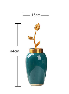 现代简约陶瓷花瓶中式茶室玄关展柜书桌花器轻奢家居酒店软装饰品