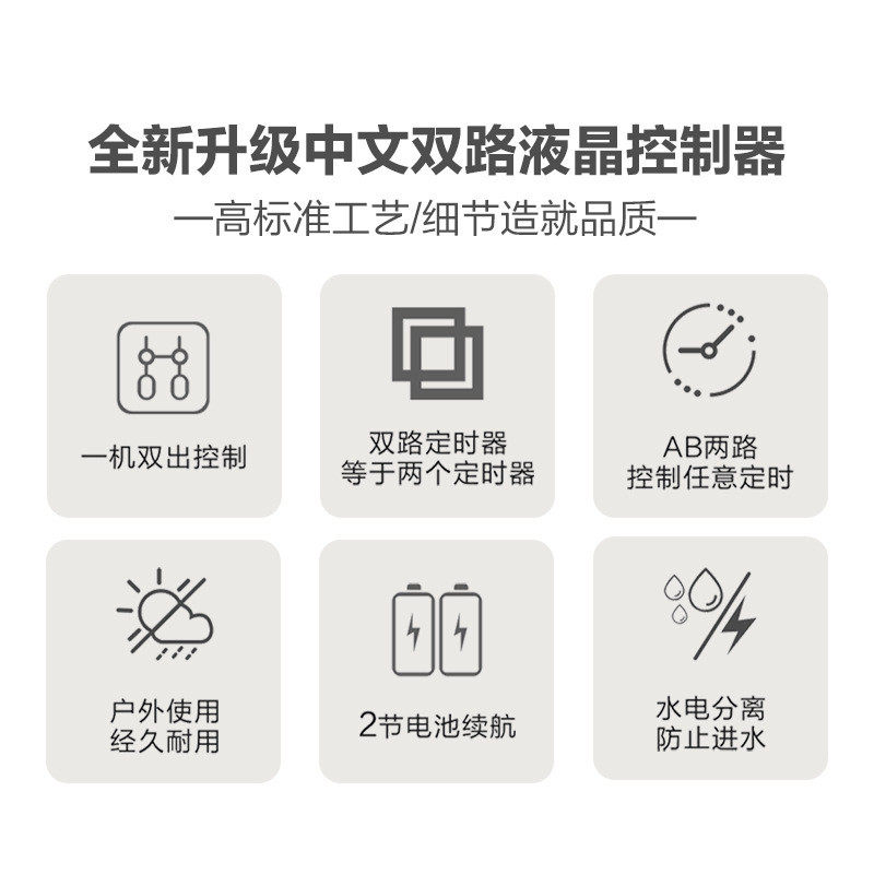 厂家喷淋双路控制自动浇水器定时系统灌溉器智能浇花滴灌批发