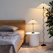 百褶落地灯日式 宅风寂客厅卧室极简台灯中古网红ins风沙发氛围灯