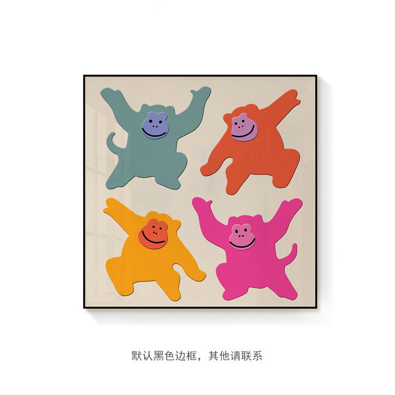 波普风版画猴吼趣味小众装饰画潮流家具挂画客厅卧室玄关壁画摆画