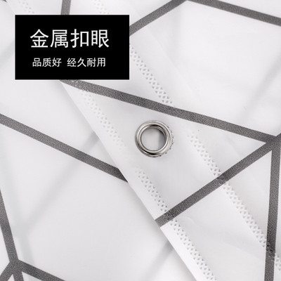 厕所帘子布免打孔杆浴帘套装浴室挡水隔断门帘卫生间防水遮挡挂帘