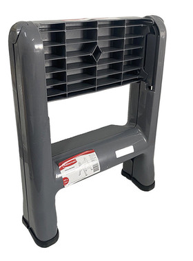 热销两步柏美rubbermaid可移动乐梯两级脚踏梯二步梯黑色fg420903