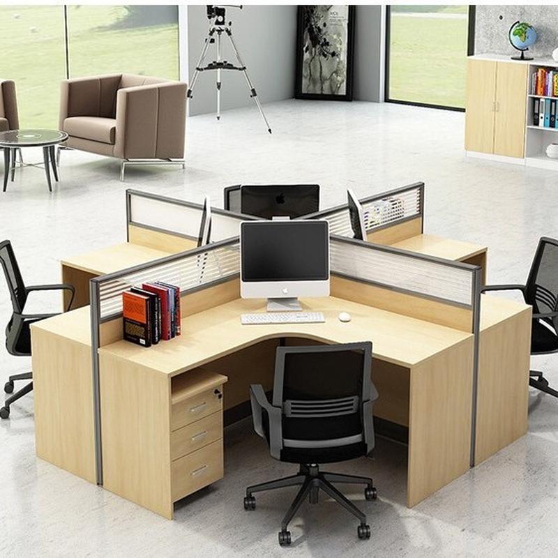 屏风办公桌椅组合四人职员员工办公桌卡座双简约现代位办公家具