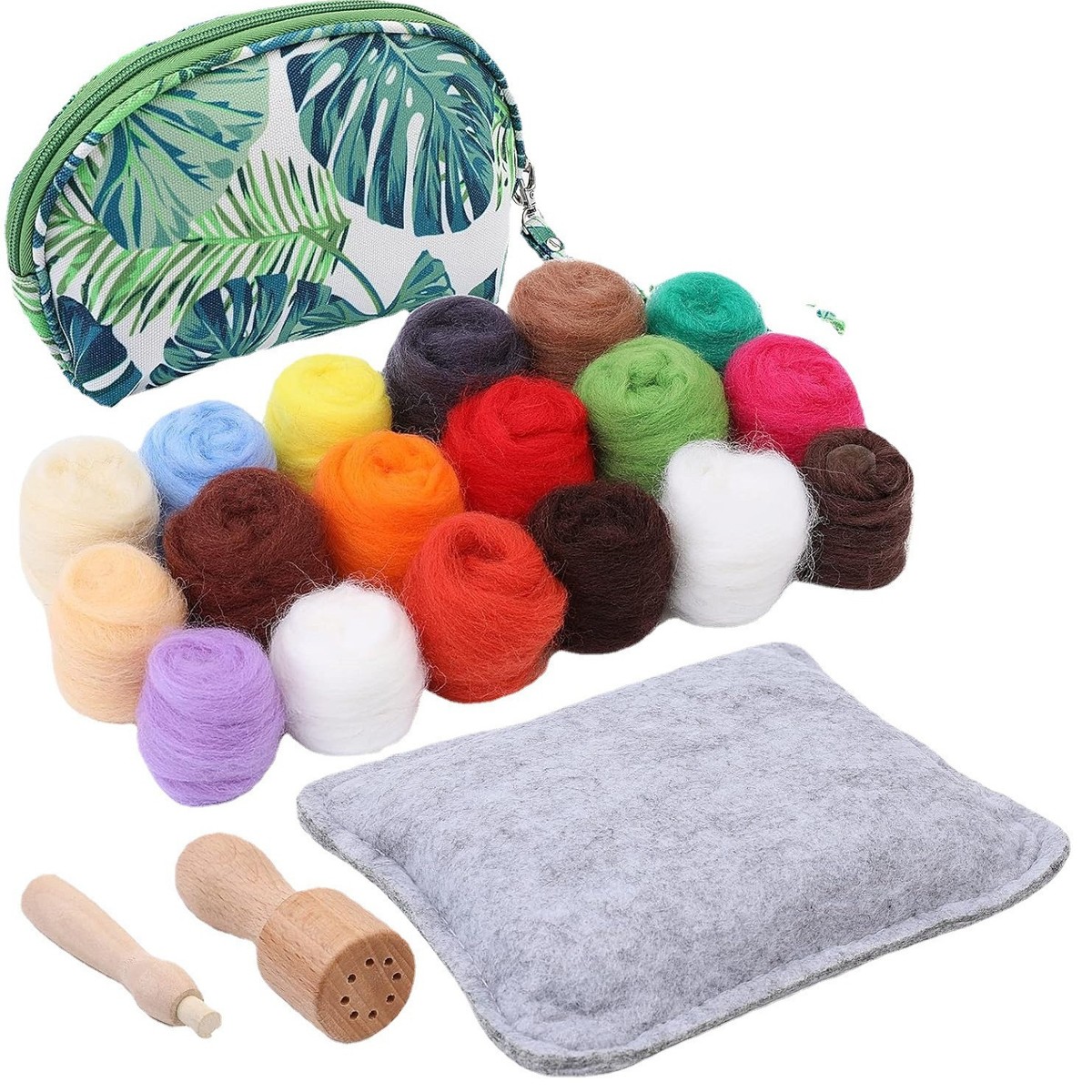 彩色羊初学者羊毛毡戳戳乐工具套装 毛条手工diy戳戳乐材料包