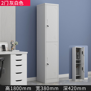 单门更衣柜钢制双人铁皮柜员工宿舍家用收纳储物鞋柜窄小夹缝衣柜