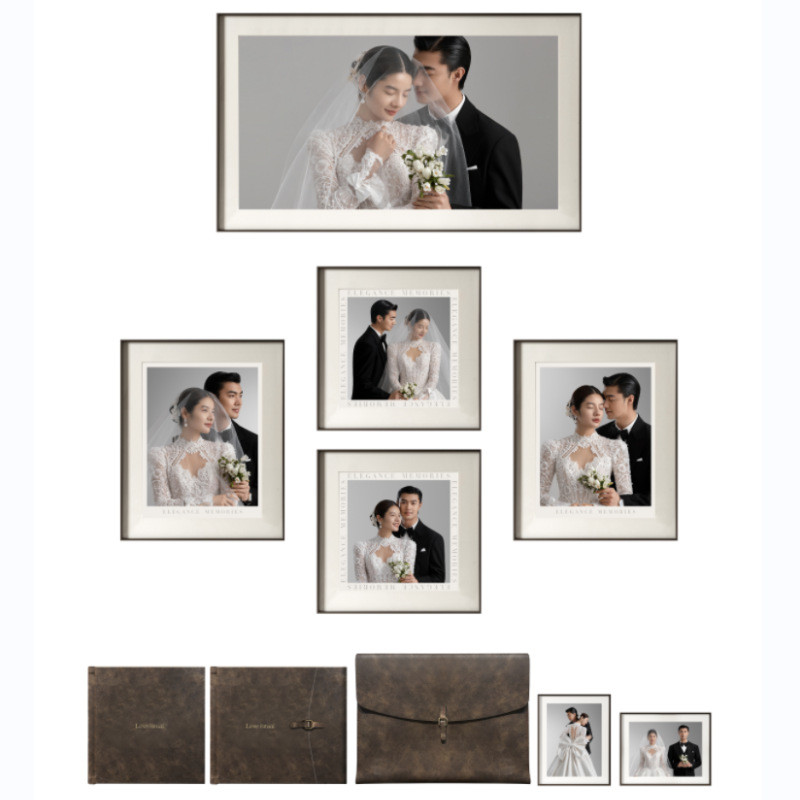 油画框婚纱照相框12寸皮质相册封面挂式结婚照方形相框相框摆台