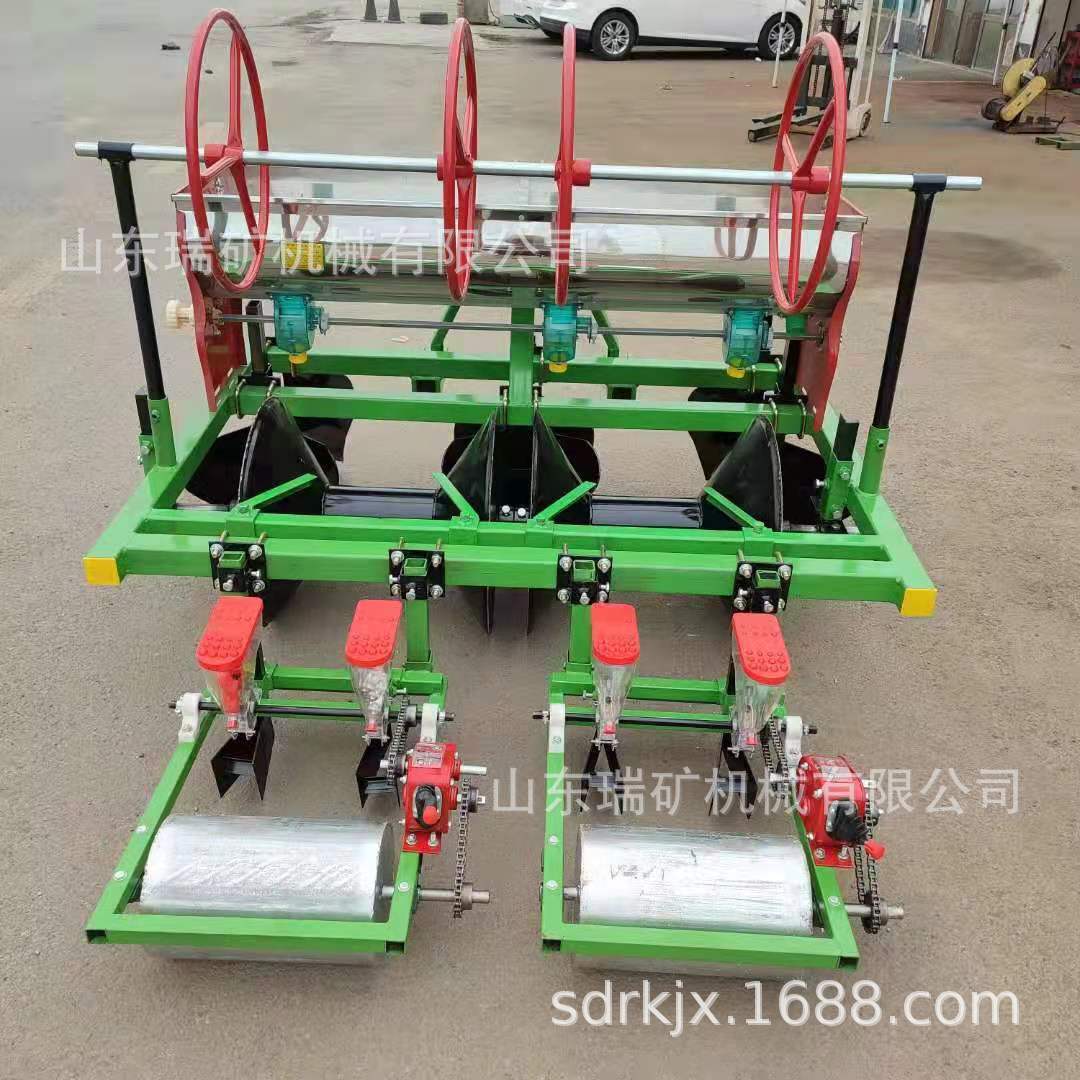 热销四轮车带起垄蔬菜谷子播种机施肥播种一体机高粱油菜精播机滴
