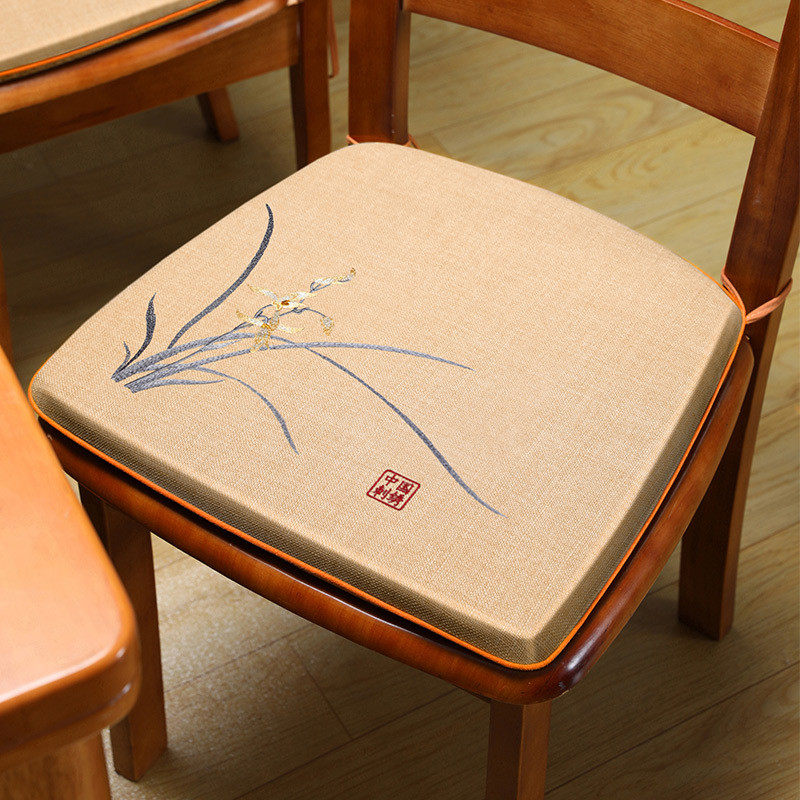 新中式马蹄形餐椅垫坐垫高档实木餐桌垫子垫梯形凳子椅子座垫餐椅