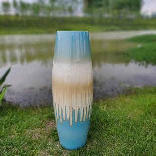 批发高60cm景德镇干花落地花瓶大号陶瓷客厅玄关现代简约插花中式