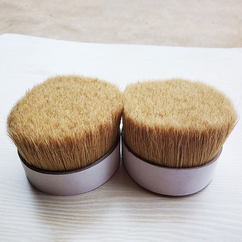 厂家漂白水煮猪鬃刷50分90～原白色57mm动物毛鬃发梳用切鬃刷猪毛