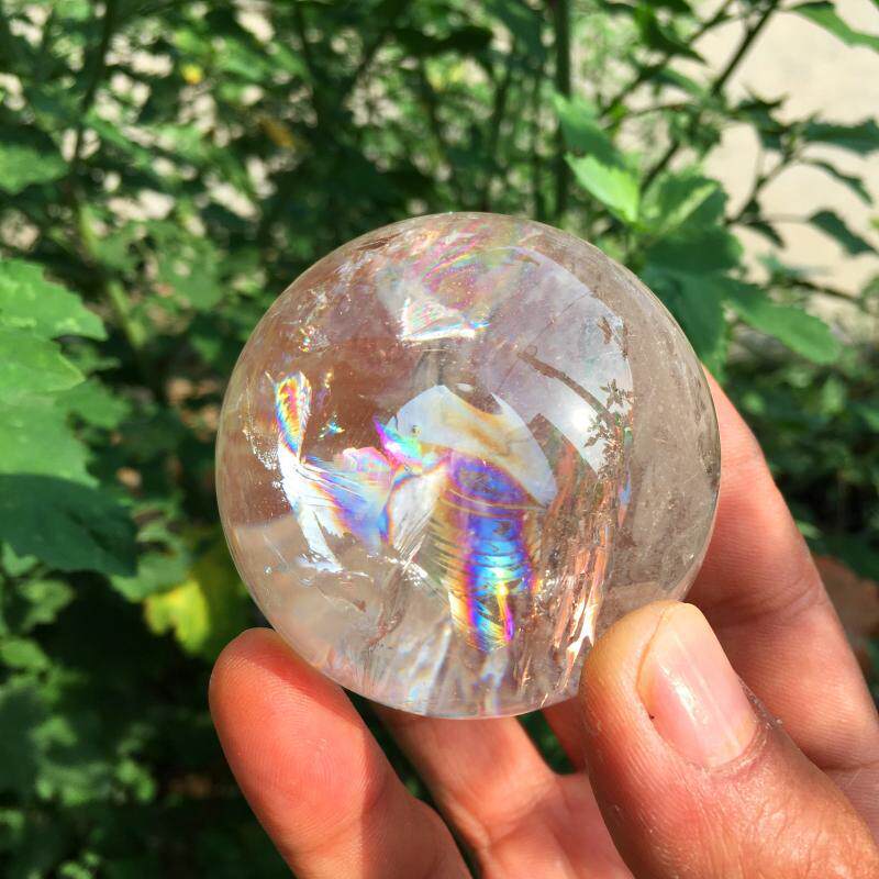 梵天透体阿赛斯特莱高频能量高水晶球带彩虹球