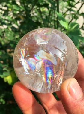 梵天透体阿赛斯特莱高频能量高水晶球带彩虹球