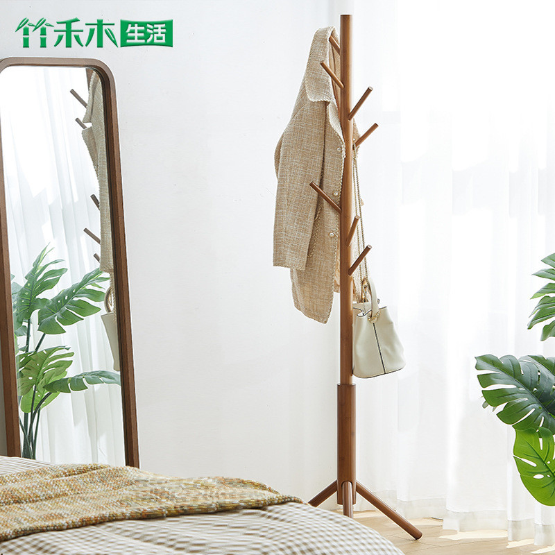 ?衣架落地卧室实木简约现代家用衣服架客厅简易衣帽架挂衣架落批