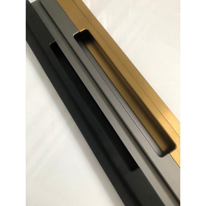 厂家直销现代20极简衣柜平开门铝合金门把手u型拉手轻奢家具型材