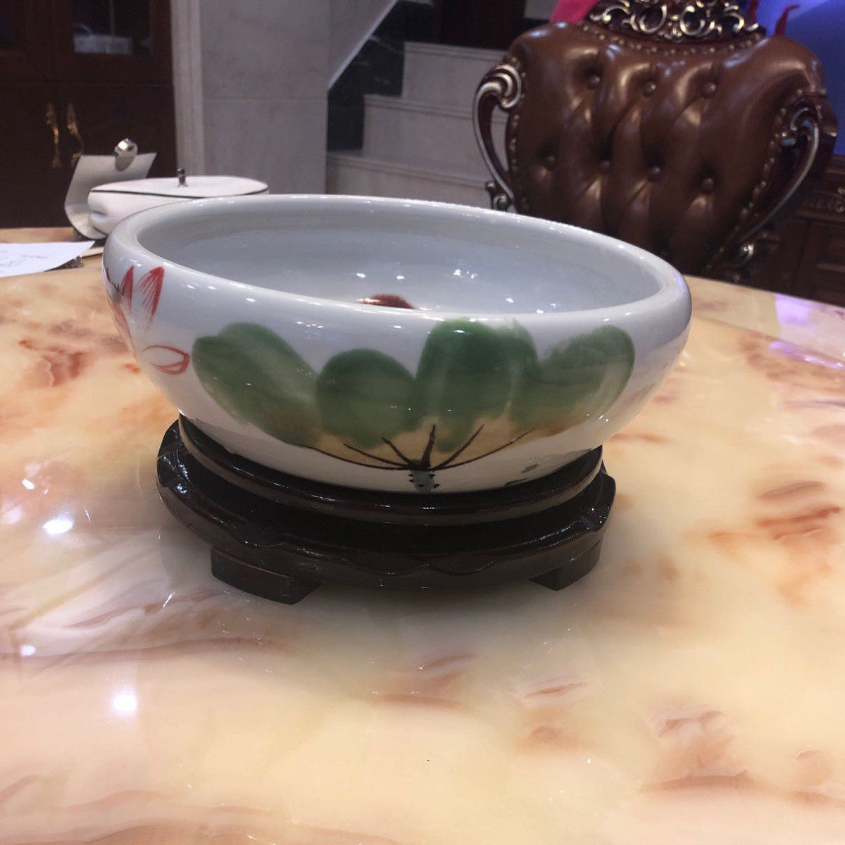 热销水养植物无孔高端陶瓷花盆个性碗莲绿萝水仙花铜钱草器皿包邮,特色手工艺,青花瓷,淘宝优惠券,粉丝福利购,淘宝优惠卷