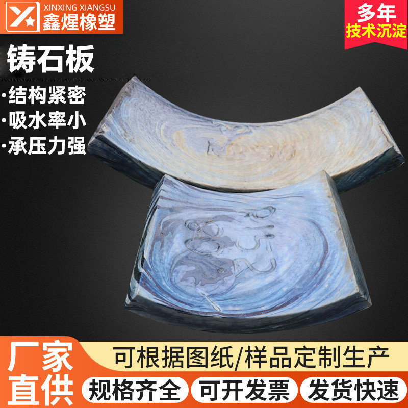 溜槽卸煤沟铸石板玄武岩冲刮板机捞渣机辉绿岩渣沟微晶石内壁衬板