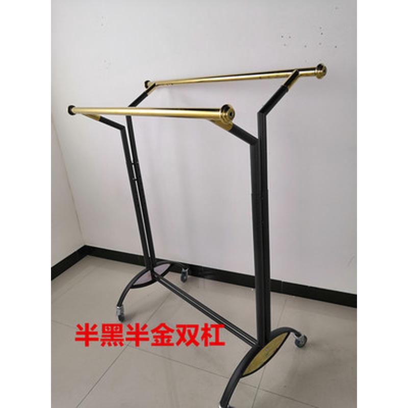 木板单杠双杠落地衣帽架卧室家用客厅展示挂衣架阳台衣架收纳架