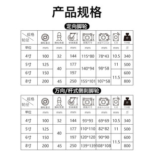 興鋒日式 XFXS 鋼芯聚氨酯輪推車腳輪物流臺(tái)車PU輪4寸5寸6寸8寸