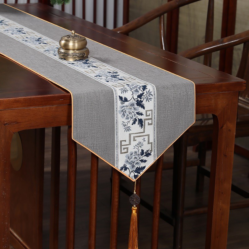 新中式桌旗禅意防水茶席茶台茶几桌布轻奢高端布艺茶垫布现代简约