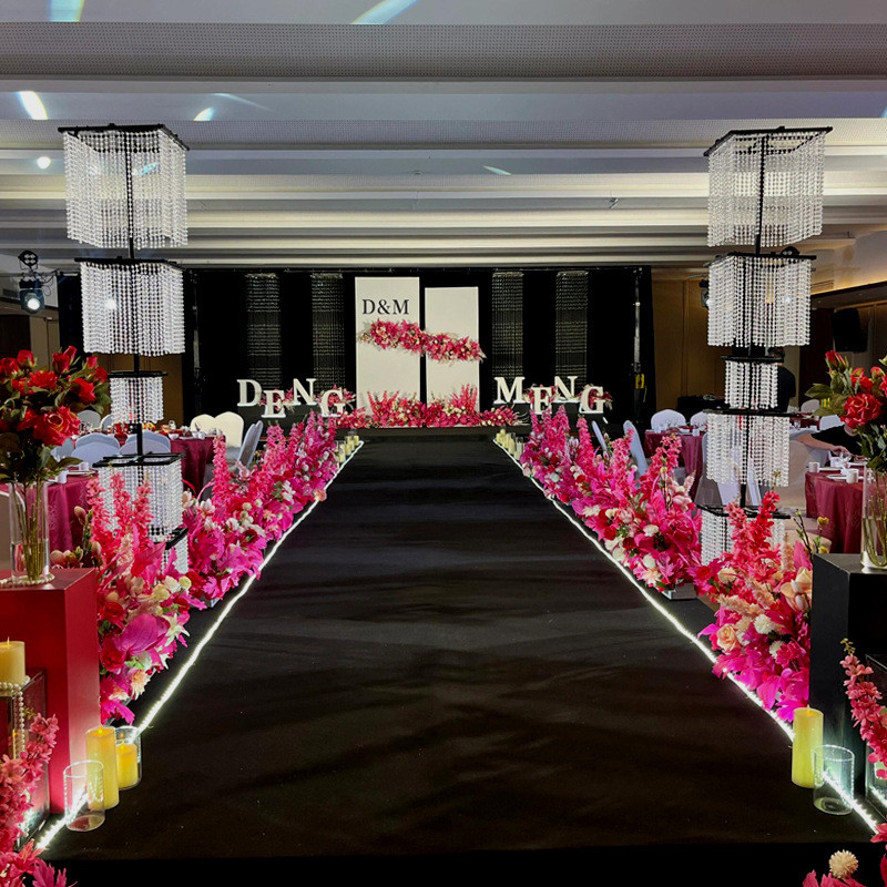 礼堂婚庆道具韶华水晶路引婚礼舞台铁艺布置婚新款迎宾区装饰摆件