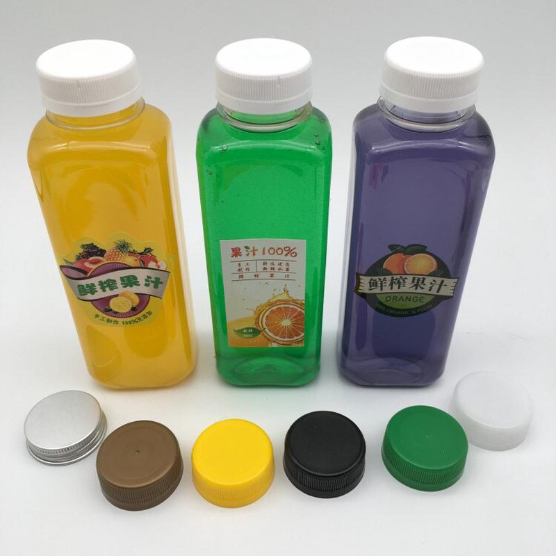 热销380ML透明塑料瓶果汁饮料瓶酵素方形塑料瓶子网红奶茶瓶pet瓶
