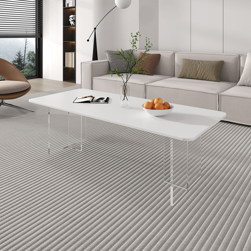 热销黑色茶几餐桌两用亚克力悬浮茶几客厅家用高60cm诧板风小户型