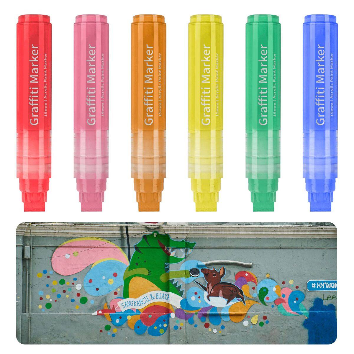 大号美术丙烯笔15mm彩笔水性颜料记号笔手绘不透色平头儿童马克笔,文具电教/文化用品/商务用品,记号笔,淘宝优惠券,粉丝福利购,淘宝优惠卷