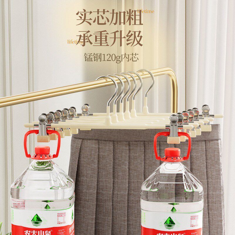 五个晾晒不锈钢无痕架家用衣柜挂子衣架裙夹防滑装可伸缩夹子批发