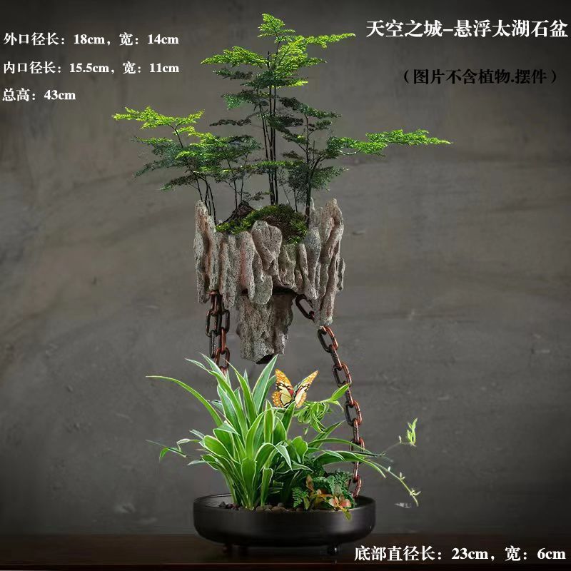 铁艺悬挂式客厅装饰天空之城家居花盆创意文竹多肉花盆大号造景盆