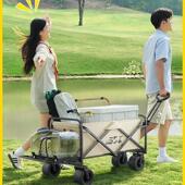 露营车带拖斗可折叠推车儿童可躺户外营地车摆摊拉快递野餐营地车