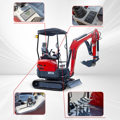 热销源头工厂ht18型履带液压挖掘机家用小勾机果园挖土挖坑小挖机