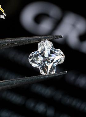 热销厂家现货宝石白色d色莫桑石石裸石人造梅花vvs净度戒面饰品主