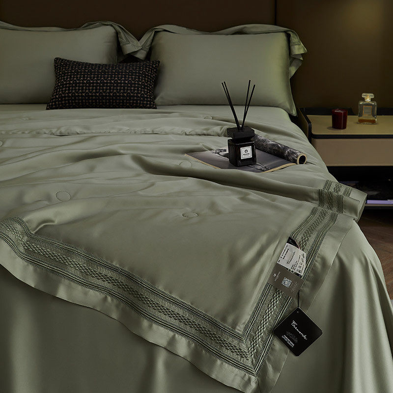 1天丝80s夏季空调被夏凉被四件套高级感镂空蕾丝简约裸睡可水洗被,床上用品,化纤被,淘宝优惠券,粉丝福利购,淘宝优惠卷