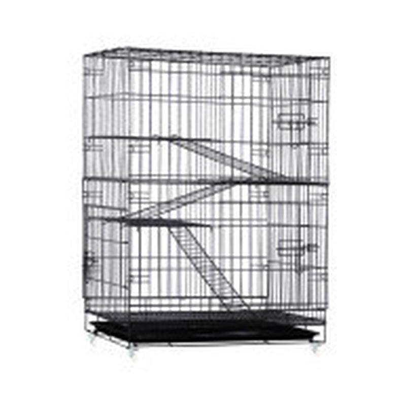 猫笼可折叠宠物笼猫笼加粗铁笼中猫笼猫别墅三层自由空间猫笼子