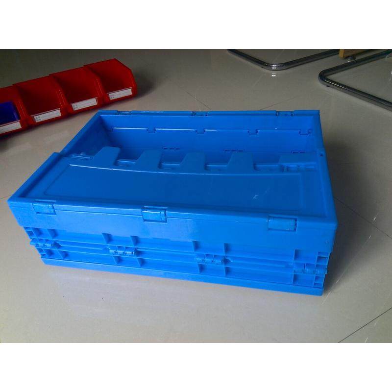 蓝色塑料带盖折叠箱物流运输转运箱周转箱折叠式塑料箱塑胶中转箱,收纳整理,收纳箱,淘宝优惠券,粉丝福利购,淘宝优惠卷