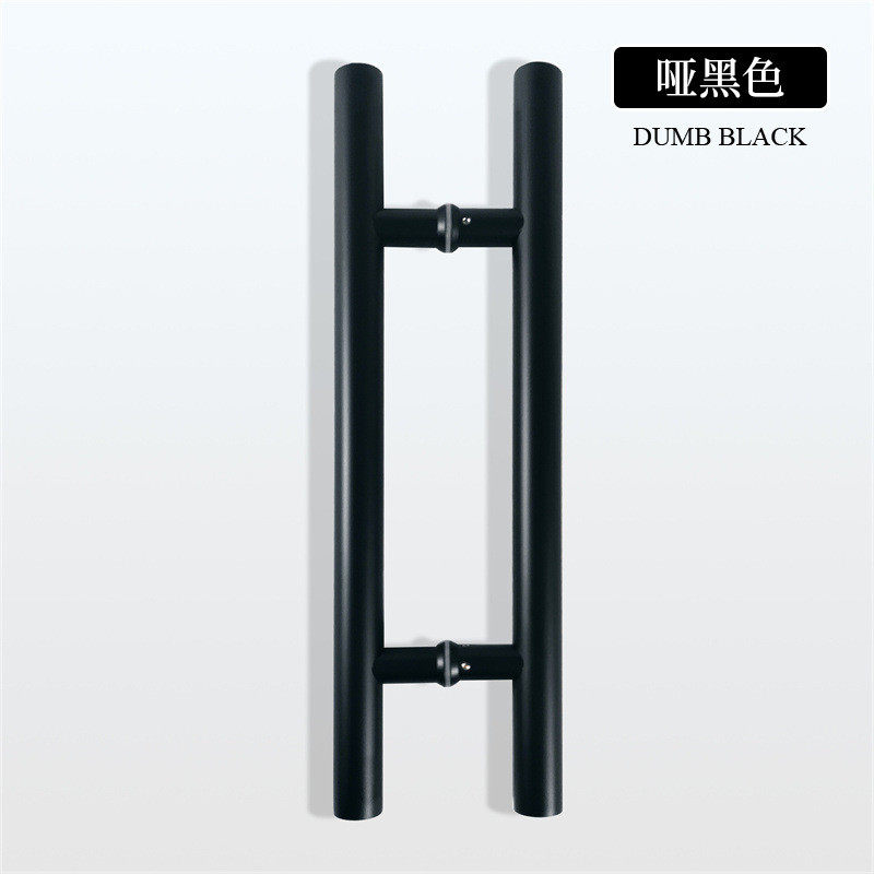 现代办公室大拉手不锈钢圆管烤漆黑色有框无框木门玻璃门把手扶手