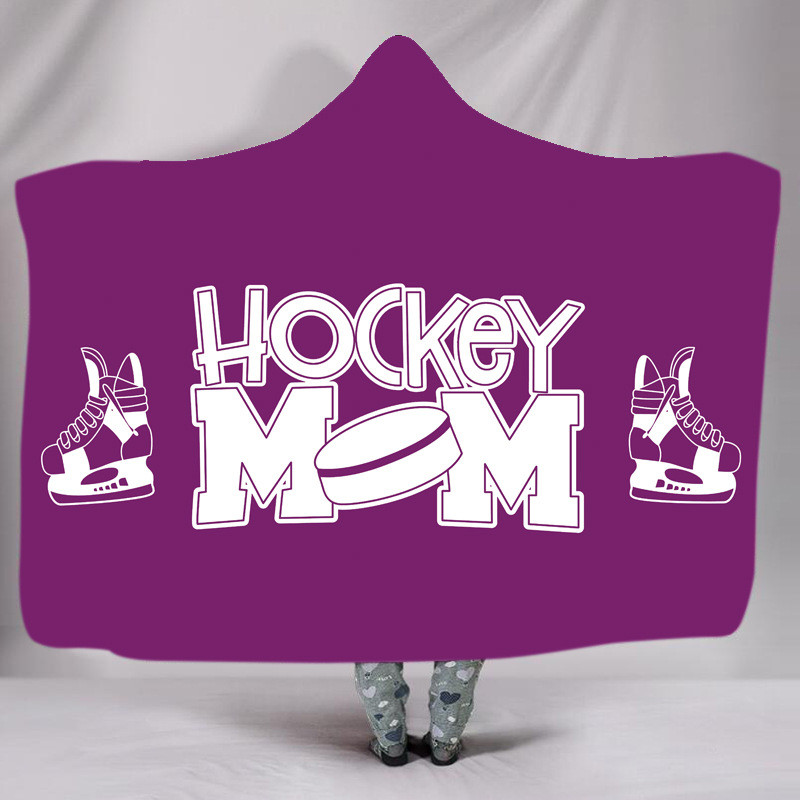 溜冰鞋魔法斗篷毛毯披风毯成人儿童戴帽双层毛绒连帽来图