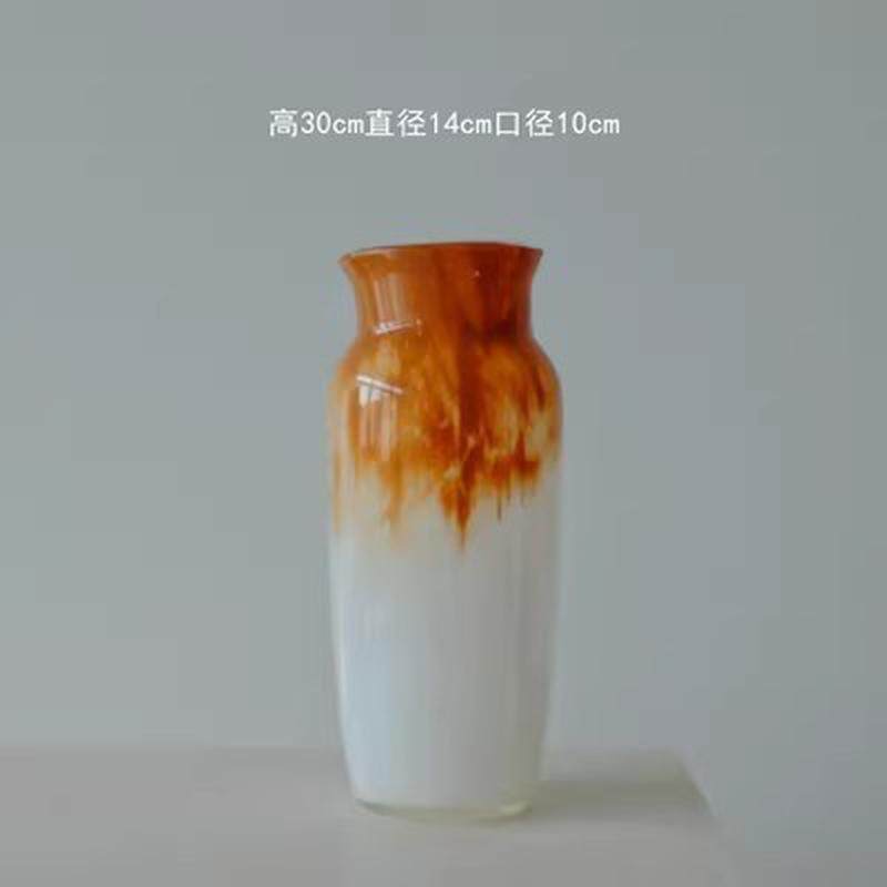 餐桌渐变小口玻璃花瓶家居摆件客厅中古水培轻奢软装饰品批发