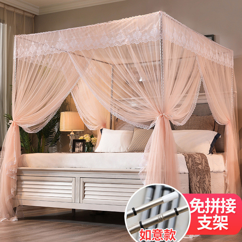 btv4豪华蚊帐双层纹1.5m1.8m床支架家用2米新款落地欧式公主风