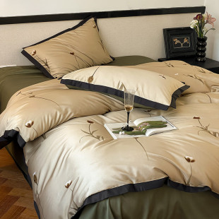 法式床单被套风丨天丝棉四件套冰丝凉感轻奢春夏季裸睡亲肤床品