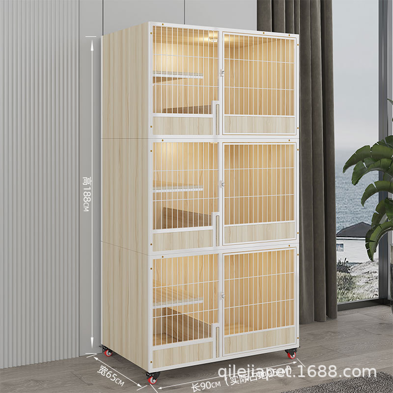 厂家实木猫笼自由猫柜三层大空间猫别墅猫房子猫窝猫繁育殖笼产房