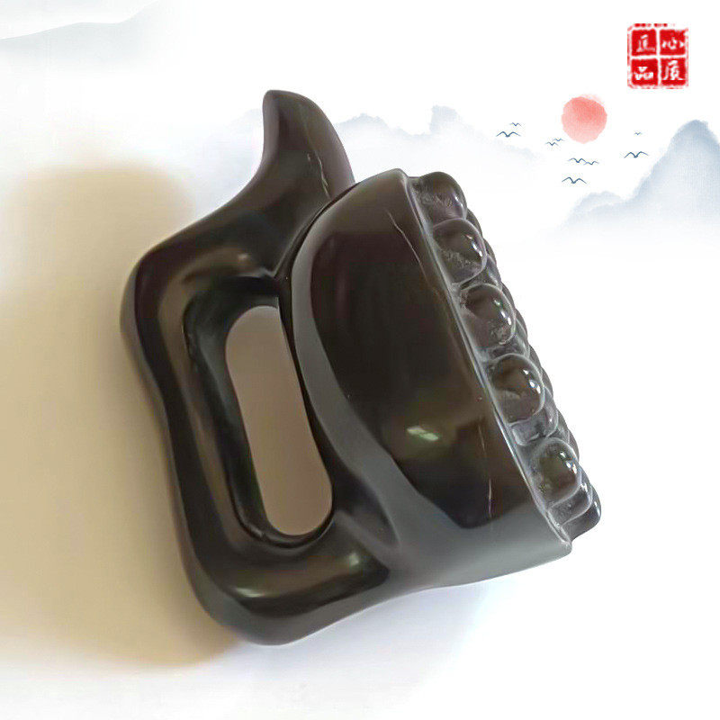 砭石按摩器身体刮痧板砭石温灸仪家用艾灸馆可用玄黄砭石刮痧板