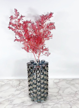 热销创意不规则透明水晶玻璃花瓶花器插电视柜客厅摆件干花工艺样