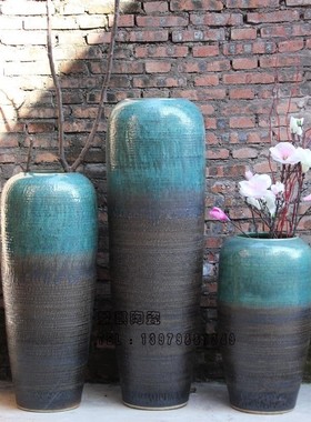陶瓷落地大花瓶现代简约创意欧式家居客厅插花摆件流水陶罐花盆缸