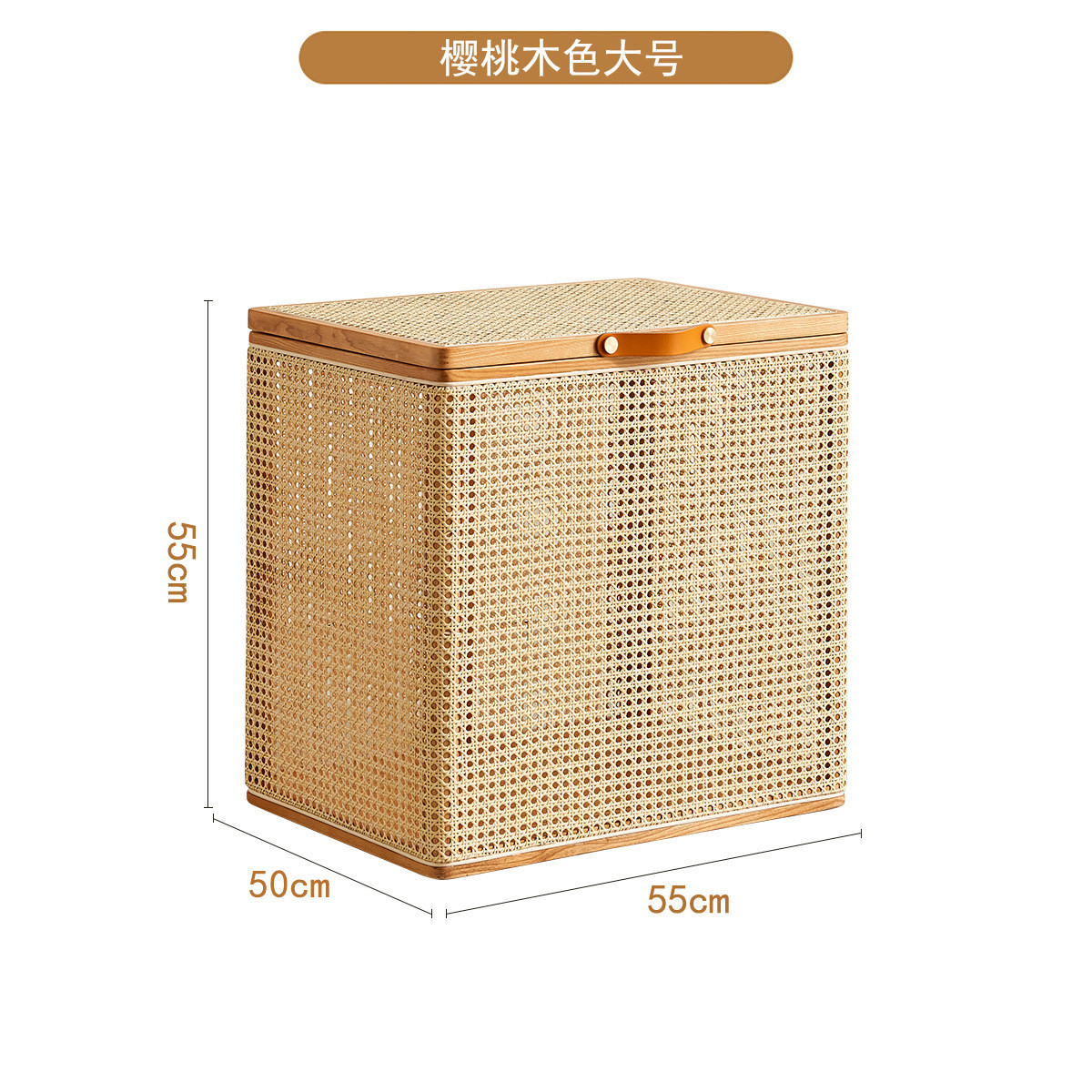 储物箱藤编诧家用收纳箱实木寂风家具竹编收纳盒日式手工