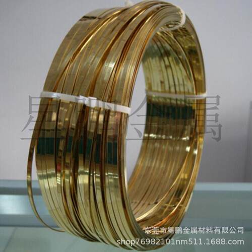 现货批发h62黄铜扁线方铜线轴装插头线铜丝铁黄铜丝h59扁铜线细
