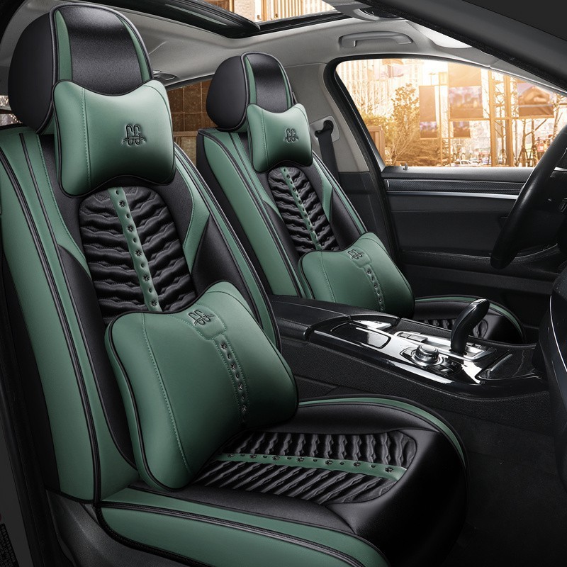 F8K荞麦壳汽车坐垫四季通用高挡全包围座椅套透气布艺车座套汽车