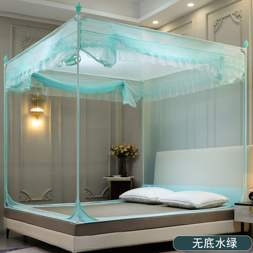 26x8家用加厚防摔三开无底拉链蚊帐1.5m床1.8u型坐床式回型门方顶