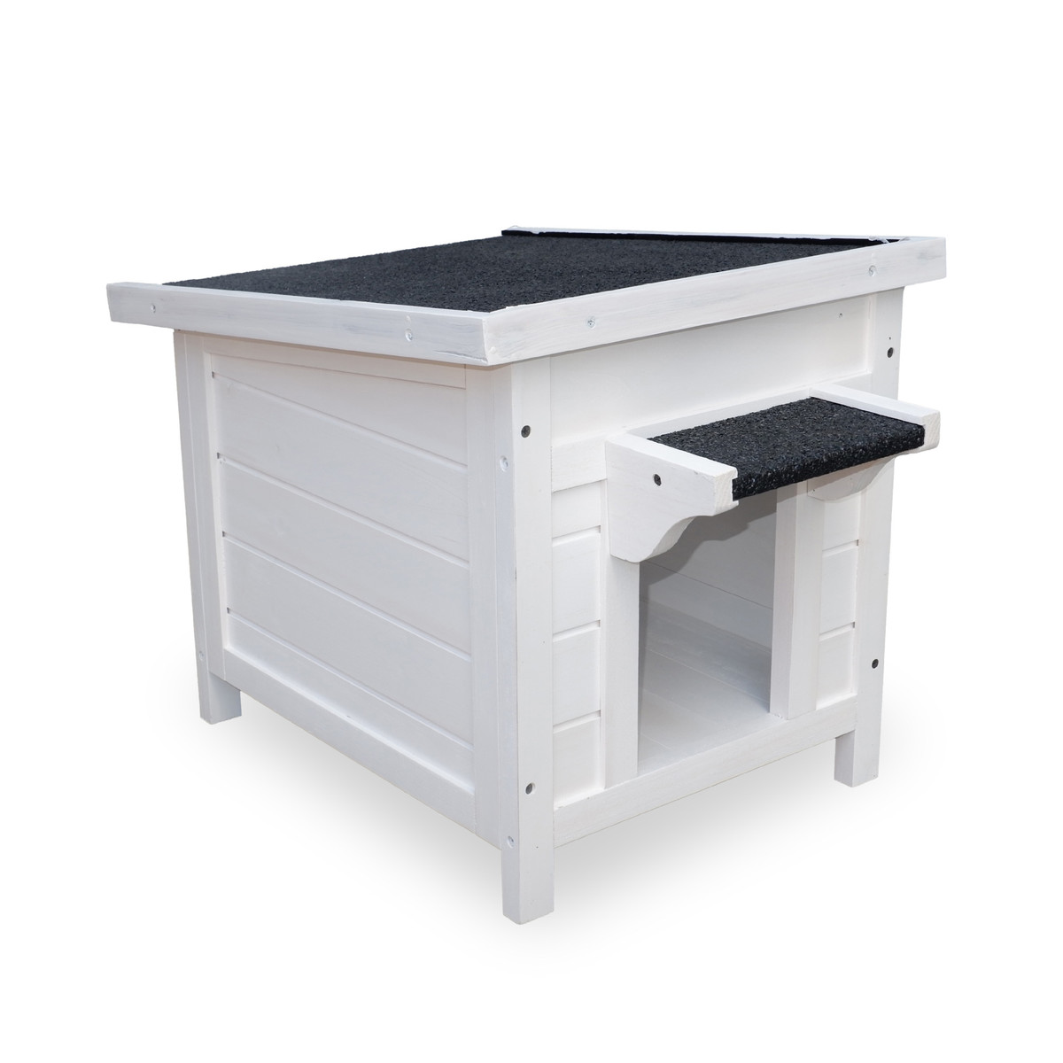 定制实木猫屋家用小型超大户外防雨保温半封闭猫窝猫别墅自由空间